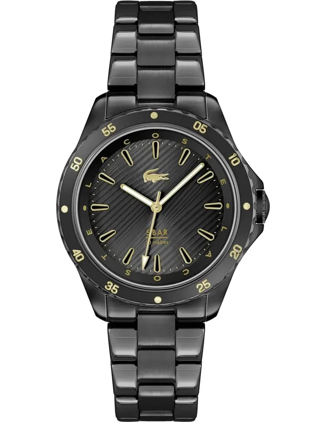 Montre femme Lacoste 2001373, cadran noir avec bracelet acier