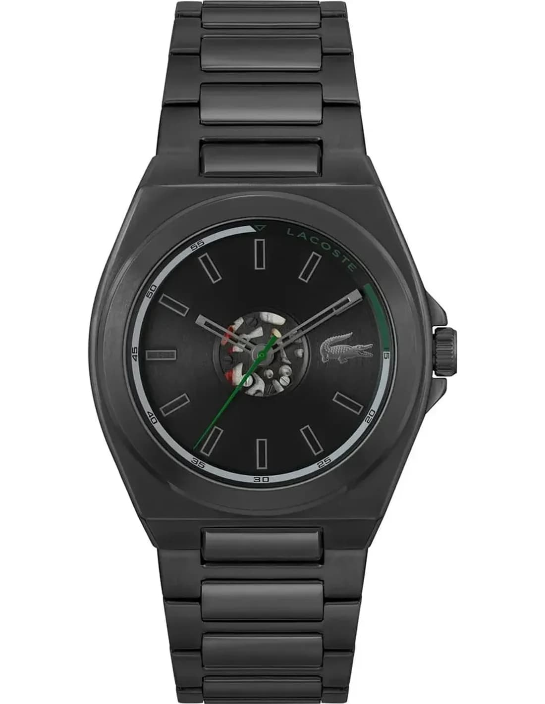 Montre homme Lacoste 2011336, au cadran noir et bracelet acier