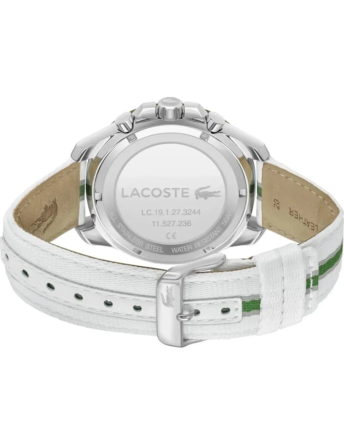 Cadran argent de la montre Lacoste 2011340 en détail