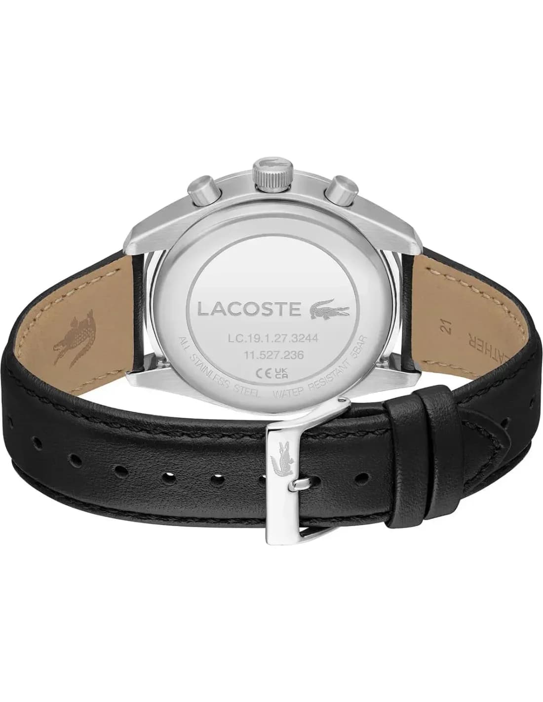 Cadran noir de la montre Lacoste 2011379 en détail