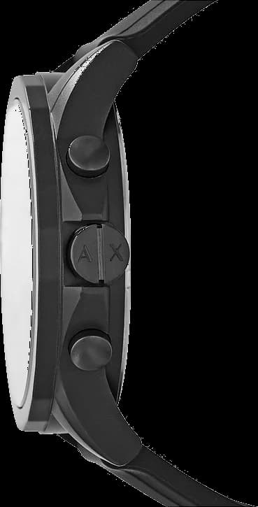 Cadran Armani Exchange AX1343 avec index bâtons appliqués et aiguilles luminescentes, date à 3h, texture soleillée noire