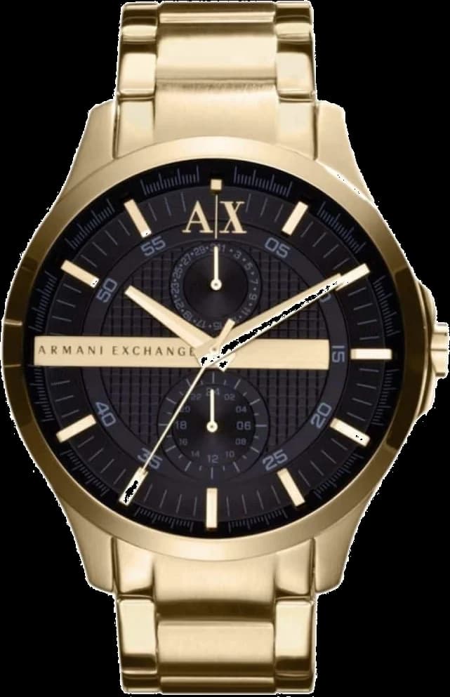 Montre Armani Exchange AX2122 avec cadran noir et index dorés, style sport chic