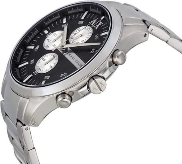 Cadran Armani Exchange AX2152 avec compteurs chronographe et guichet date à 4h30, aiguilles luminescentes