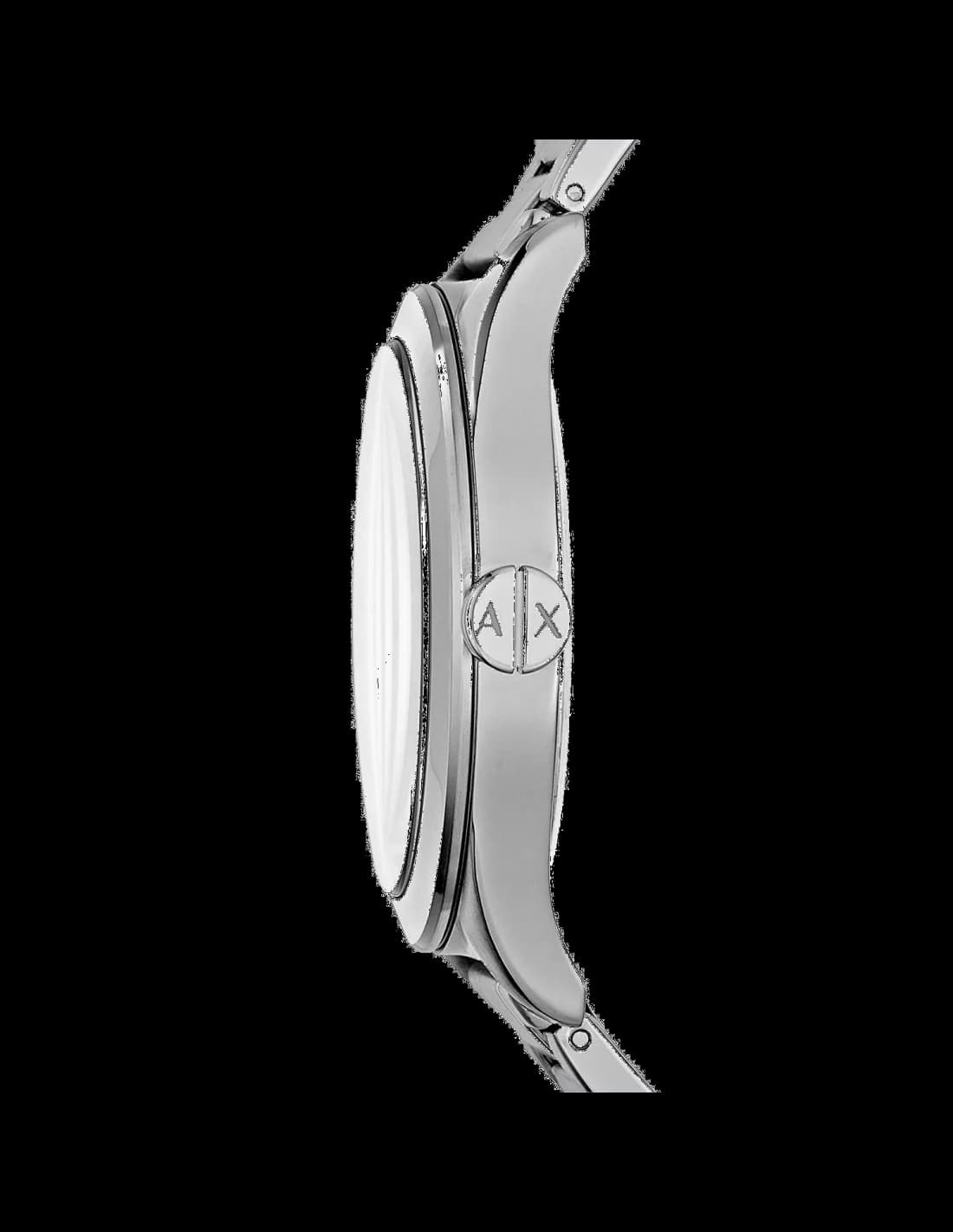 Bracelet Armani Exchange AX2320 en acier inoxydable brossé et poli, maillons alternés, fermoir déployant