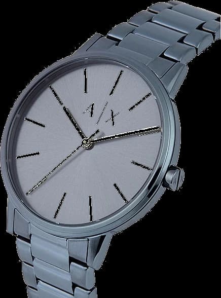 Bracelet Armani Exchange AX2702 en acier inoxydable brossé bleu, fermoir déployant double sécurité, maillons ajustables