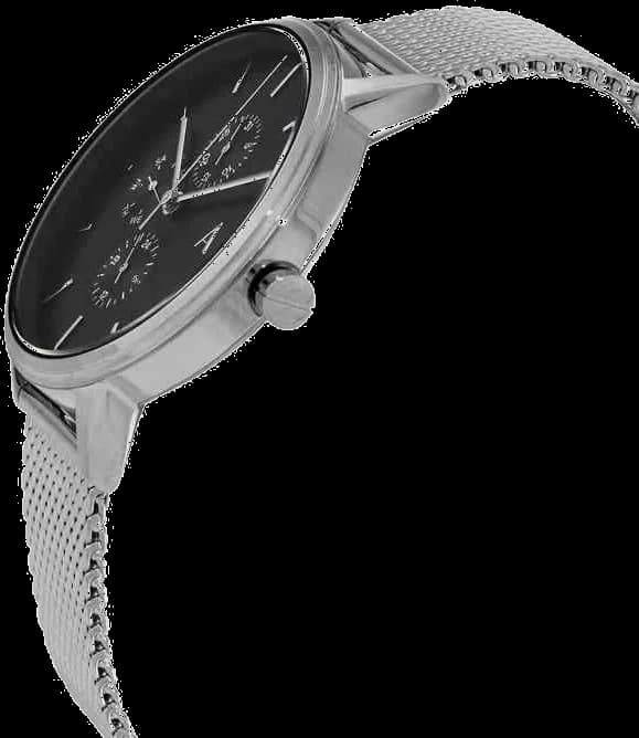 Cadran Armani Exchange AX2714 avec finition soleillée, index appliqués et aiguilles argentées, date à 3h