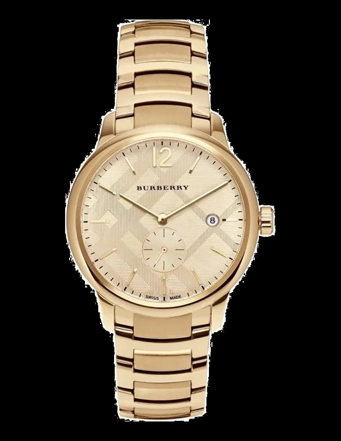 Montre Burberry BU10006 avec cadran blanc argenté et index bâtons, style classique intemporel