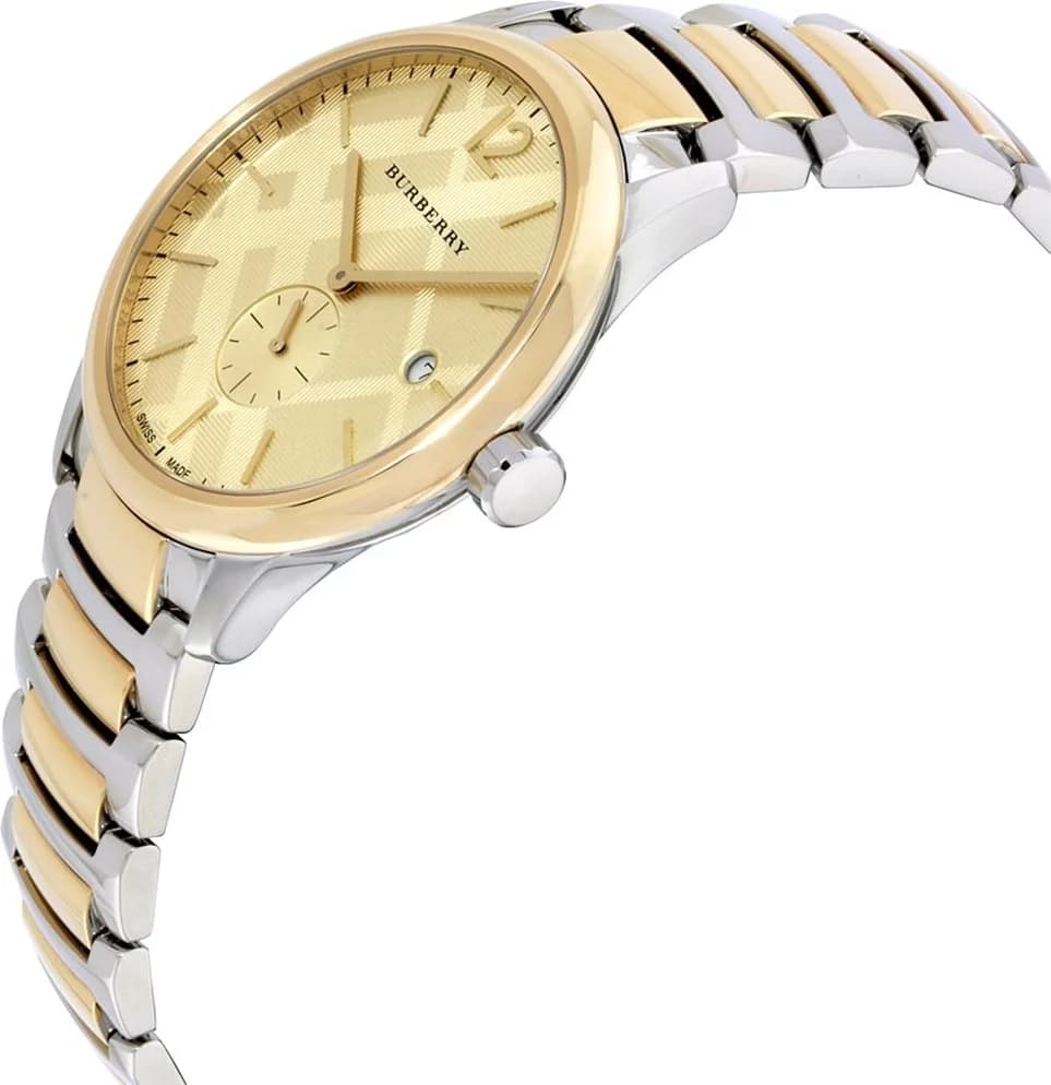 Cadran Burberry BU10011 avec index appliqués, aiguilles dauphines et date à 3h