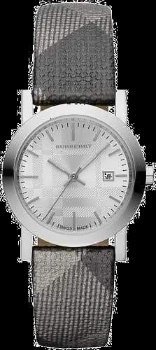 Montre Burberry BU1873 au cadran anthracite et bracelet cuir gris, style élégant et moderne