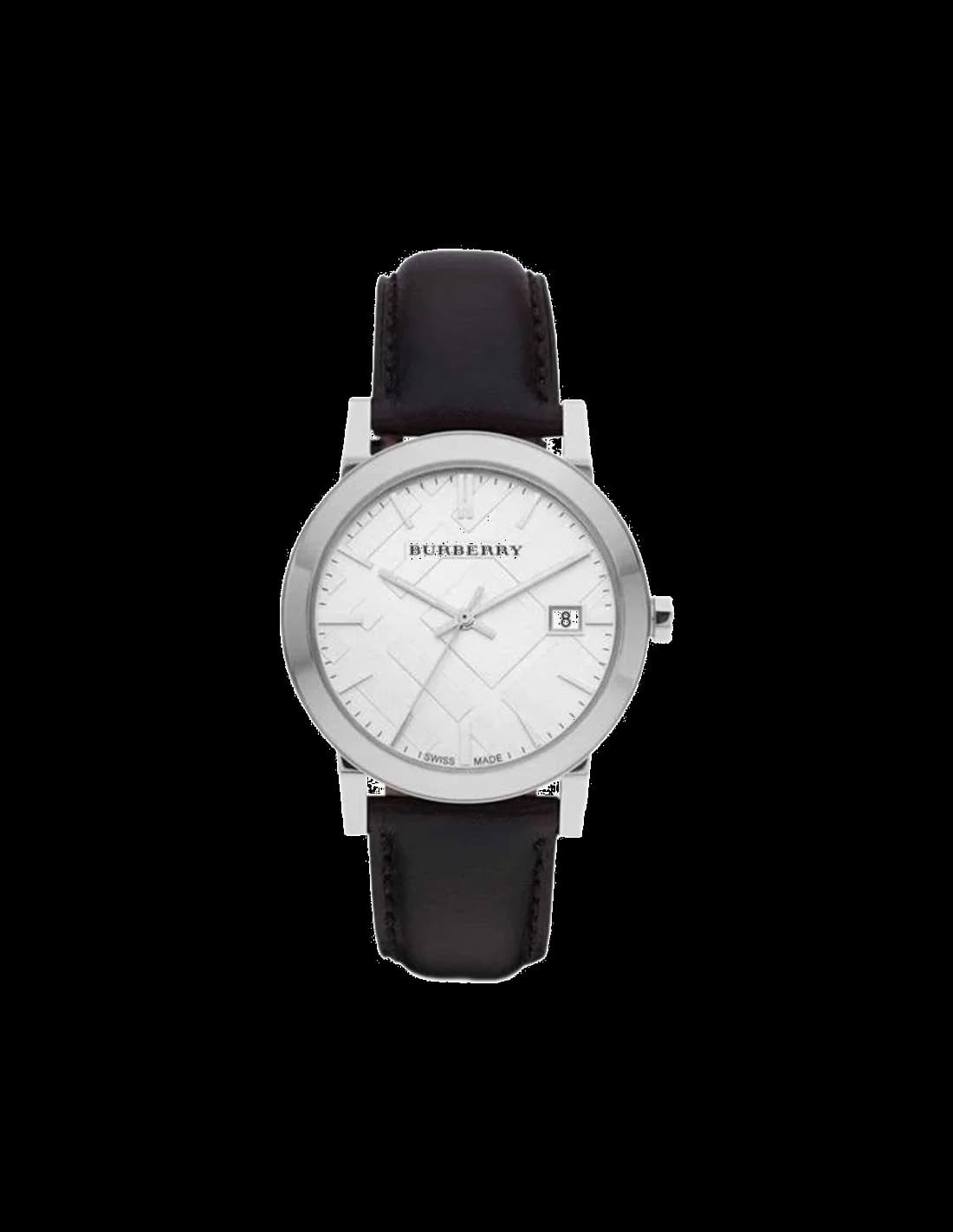 Montre Homme Burberry BU9008 Bracelet Cuir Noir Large Check