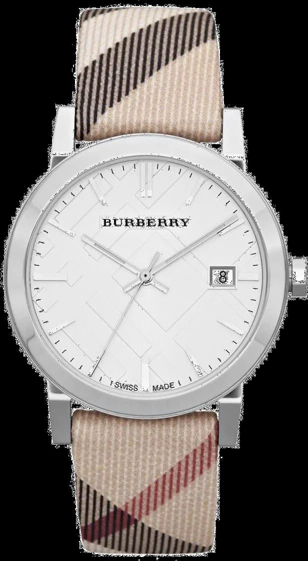 Montre Burberry BU9022 au cadran beige et boîtier doré, style classique chic