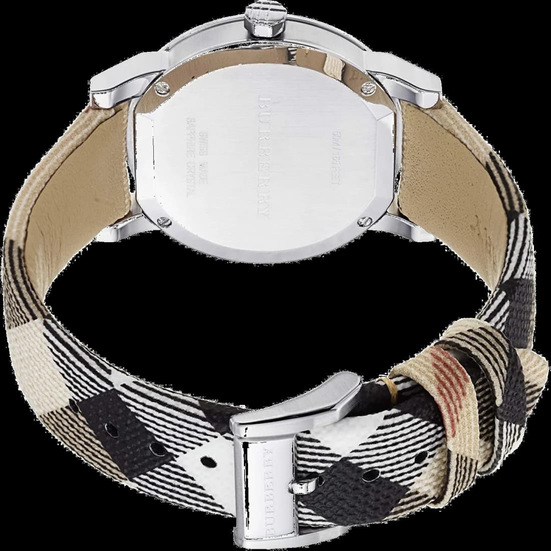 Cadran Burberry BU9022 avec index bâtons dorés et aiguilles fines, sans date