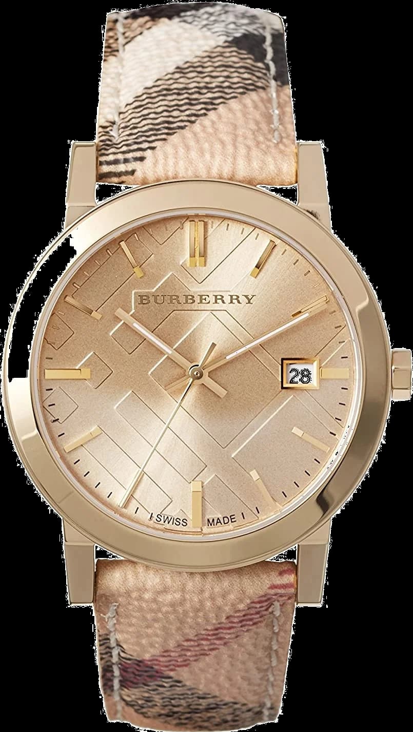 Montre Burberry BU9026 avec cadran argenté et aiguilles noires, style élégant et raffiné