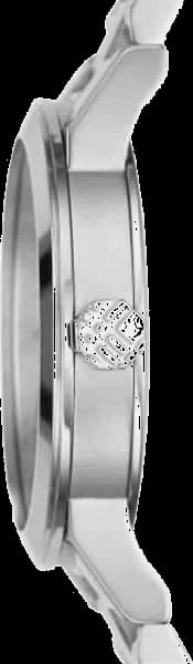 Bracelet Burberry BU9037 en acier argenté à maillons fins avec fermoir déployante gravé