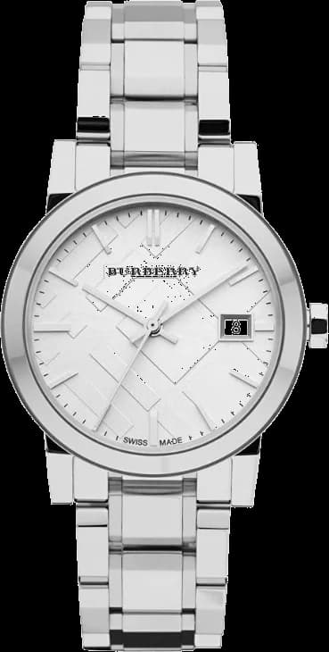 Montre Burberry BU9100 au cadran argenté et boîtier acier, style chic et intemporel pour femme