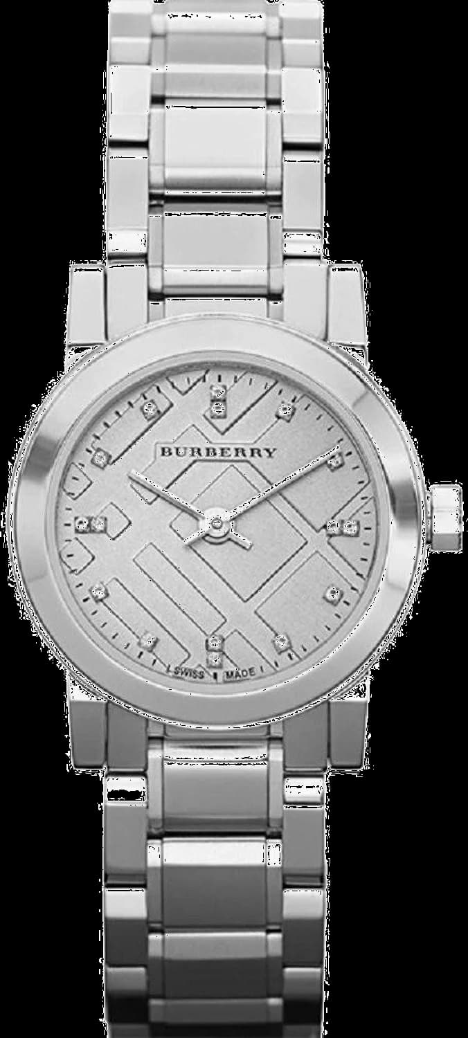 Montre Burberry BU9213 au cadran noir texturé et aiguilles dorées, style chic et moderne