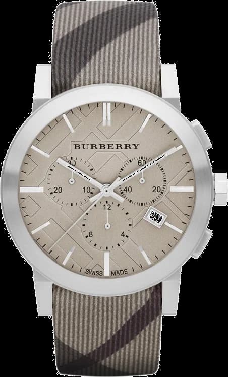 Montre Burberry BU9358 au cadran fumé smoke check et boîtier acier, style chic décontracté