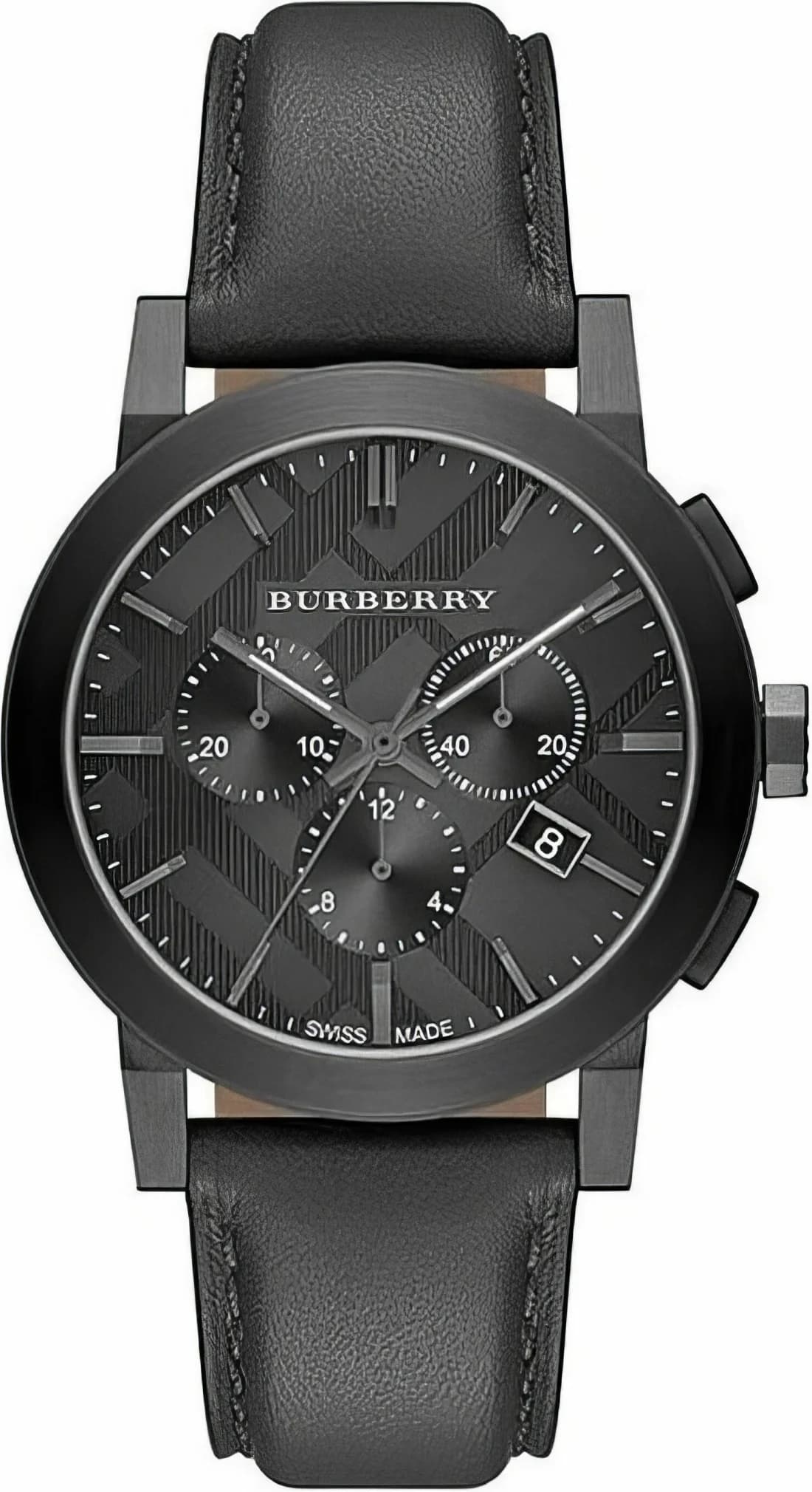 Montre Burberry BU9364 au cadran noir soleil et index dorés, style chic et intemporel
