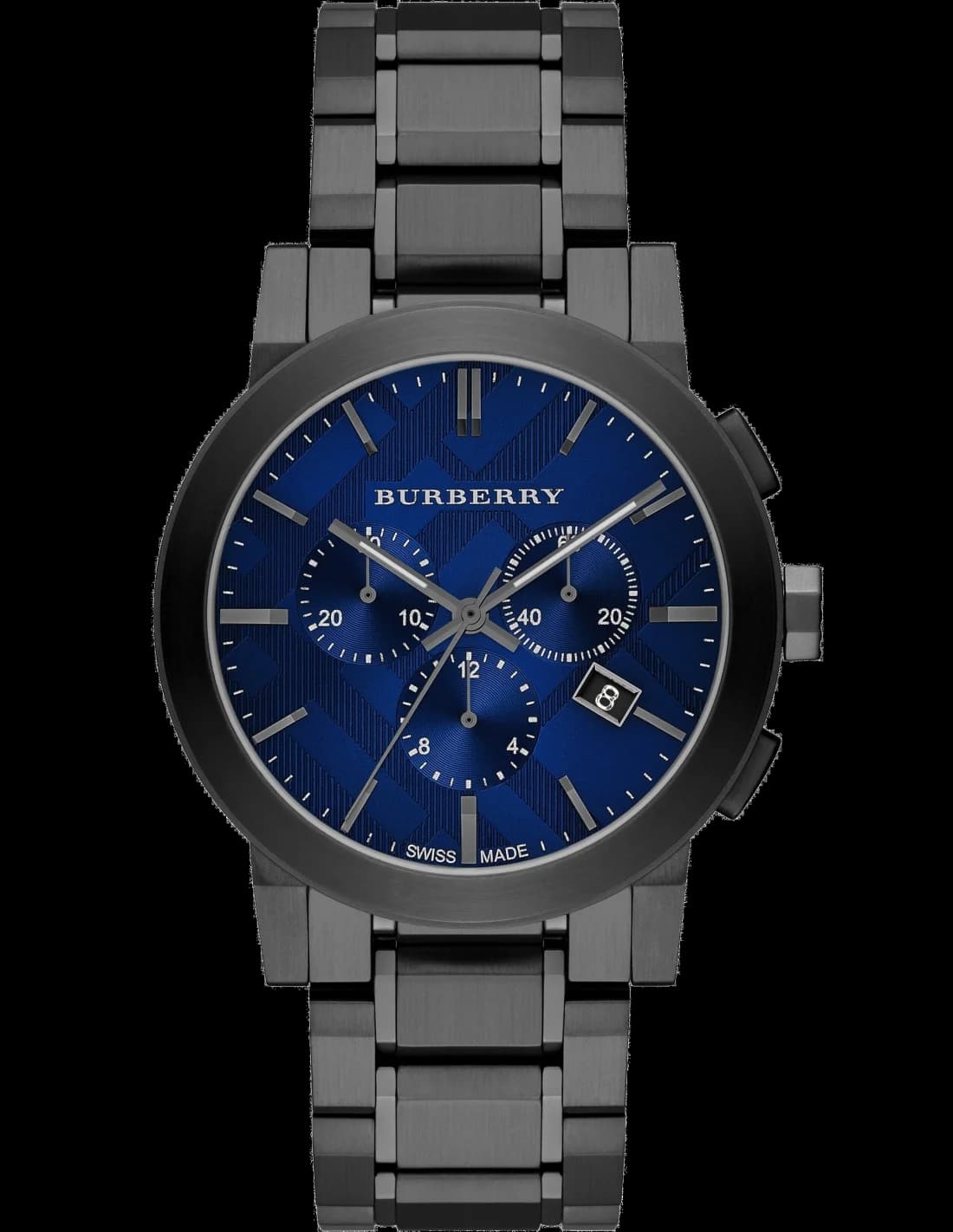 Montre Burberry BU9365 au cadran bleu profond et acier brossé, style élégant et sportif