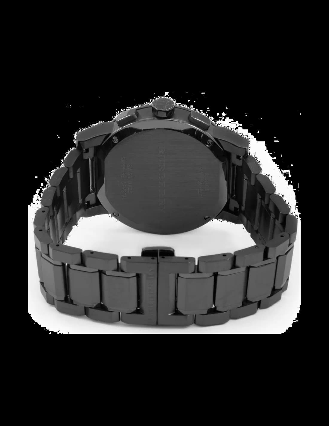 Bracelet Burberry BU9365 en acier à maillons H, fermoir déployant signé, finition polie