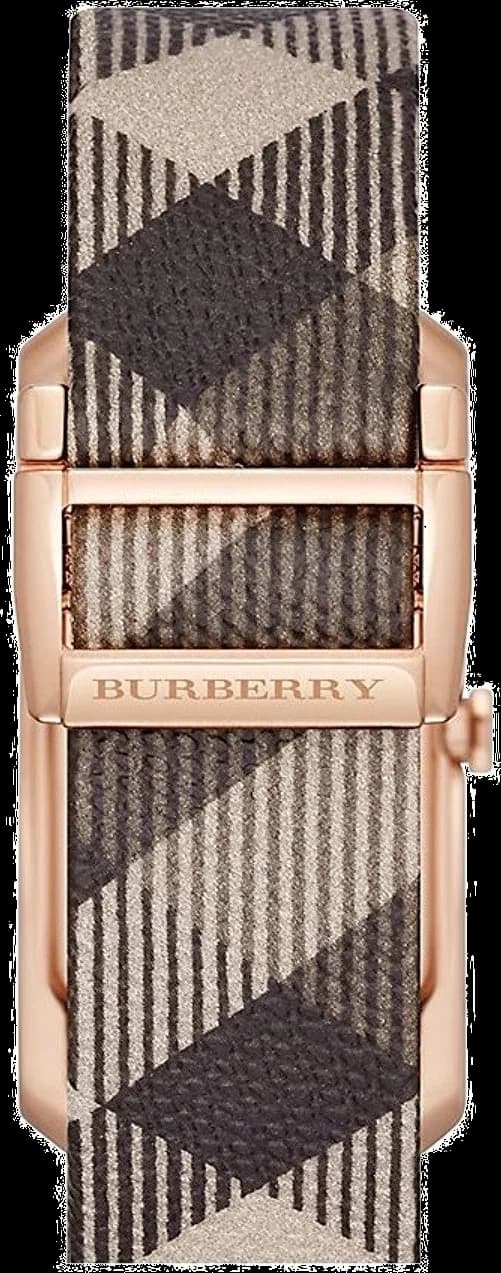 Cadran Burberry BU9408 aux index bâtons et aiguilles bleuies, design classique suisse