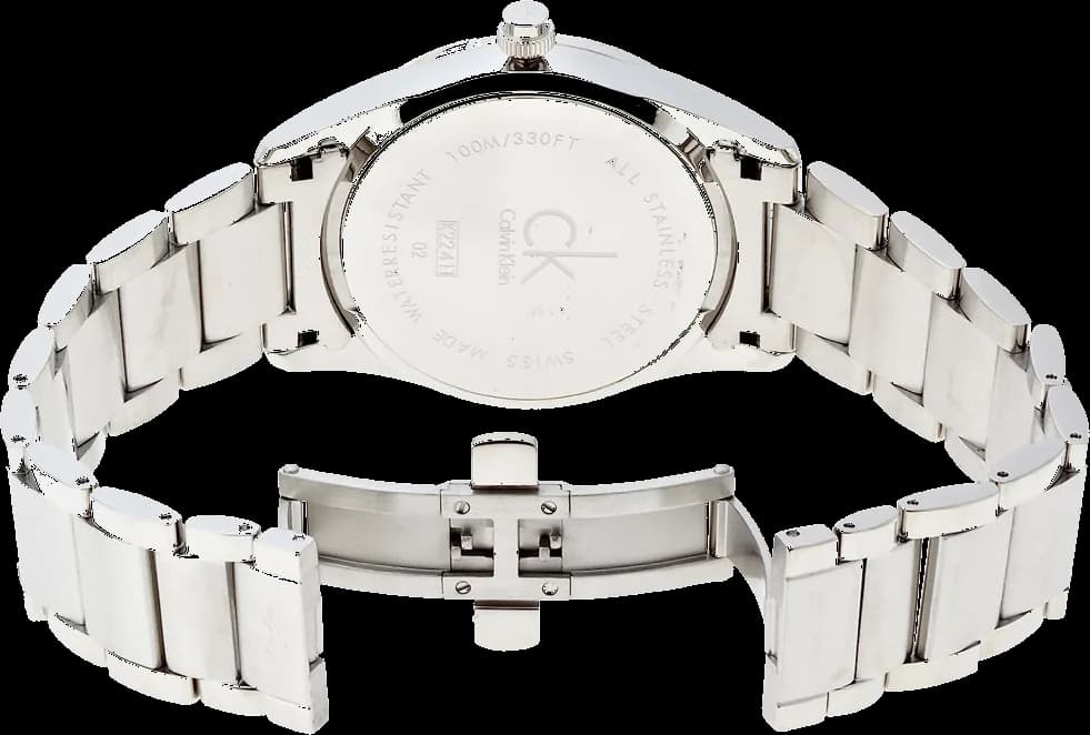 Bracelet Calvin Klein K2241120 en acier inoxydable brossé et poli, fermoir déployant sécurisé