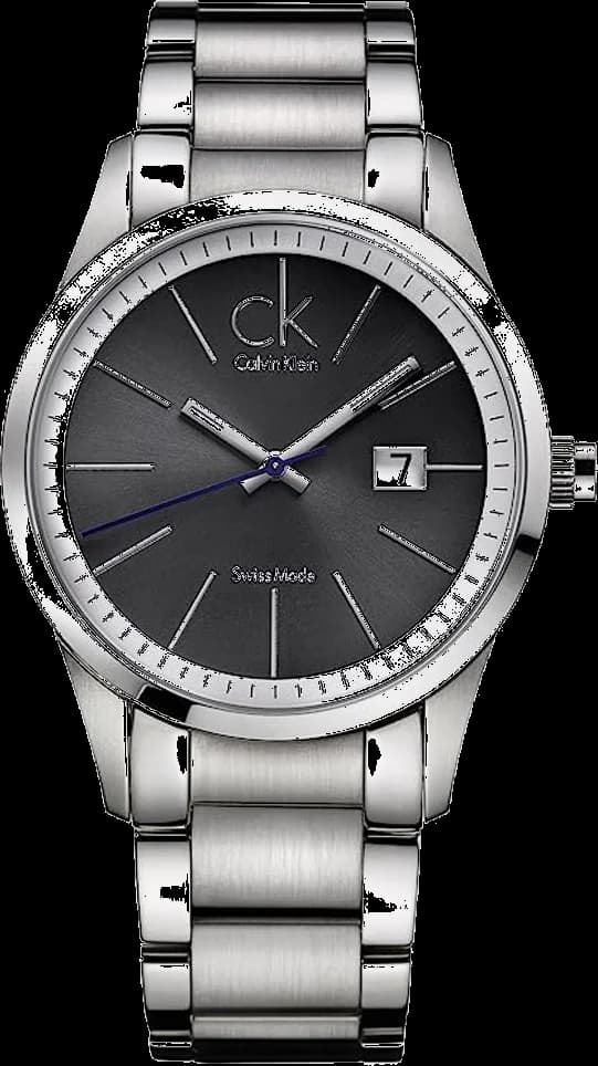 Montre Calvin Klein K2246107 au cadran noir minimaliste et aiguilles argentées, style Bold contemporain