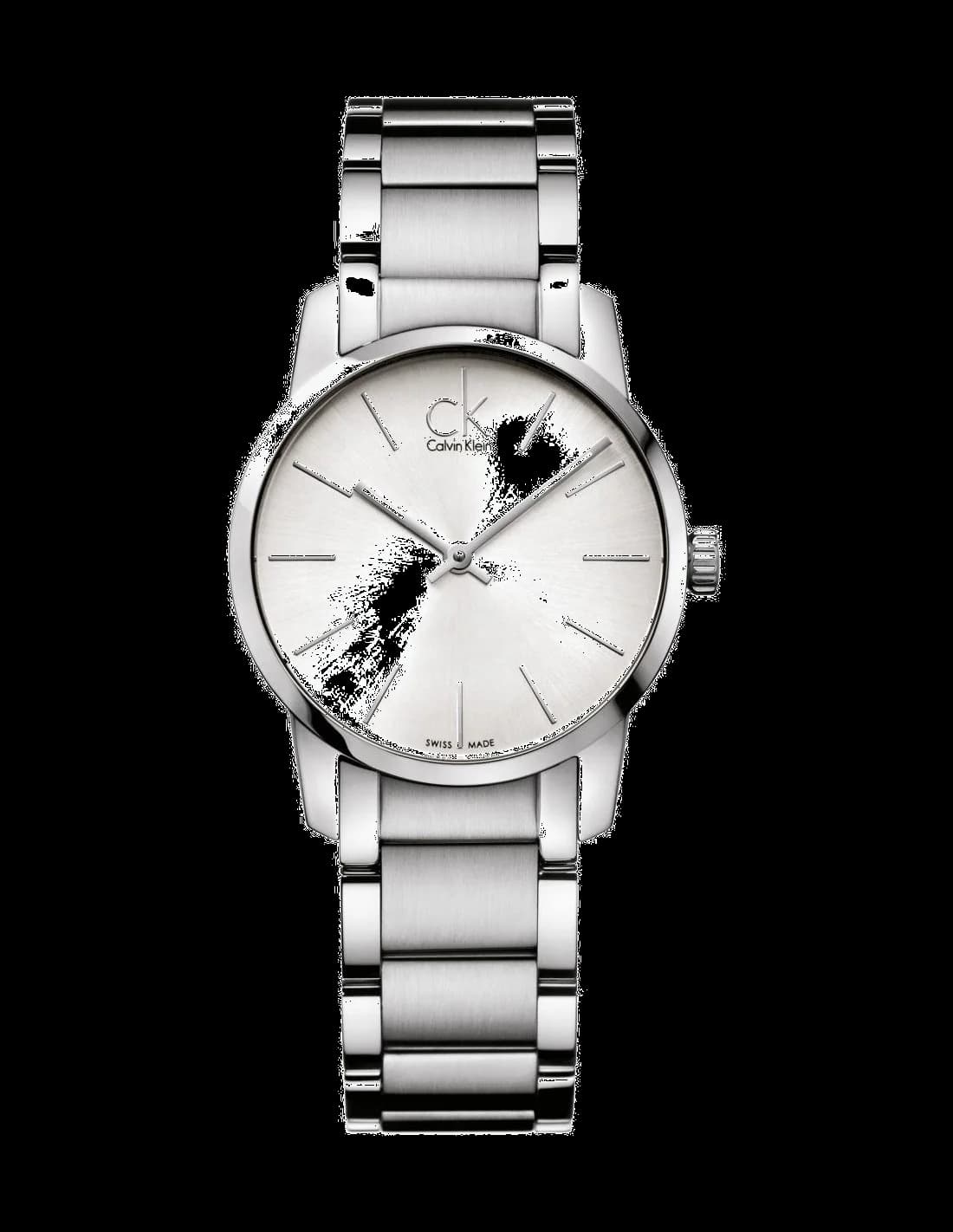 Montre Calvin Klein K2G23126 avec cadran argenté et index bâtons minimalistes design épuré
