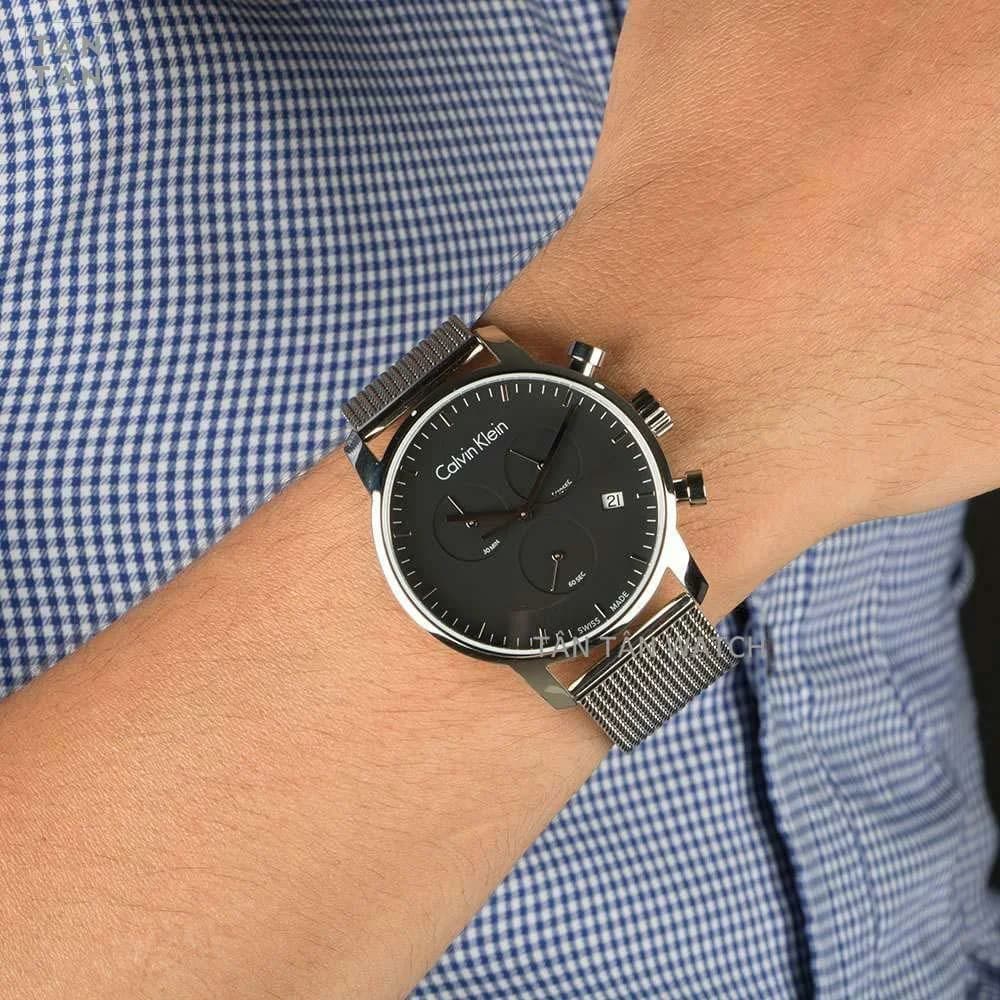 Bracelet Calvin Klein K2G27121 en acier inoxydable maille milanaise, fermoir déployant papillon, finition brossée élégante et confortable