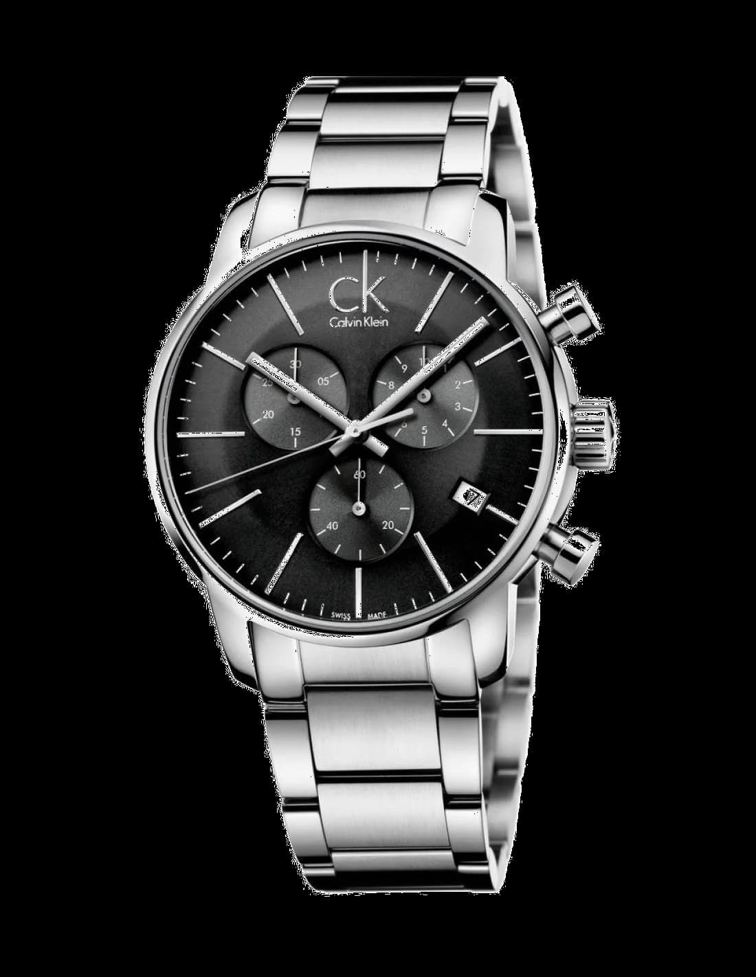 Montre Calvin Klein K2G27143 au cadran noir avec index bâtons et trotteur central rouge pour un style sport chic