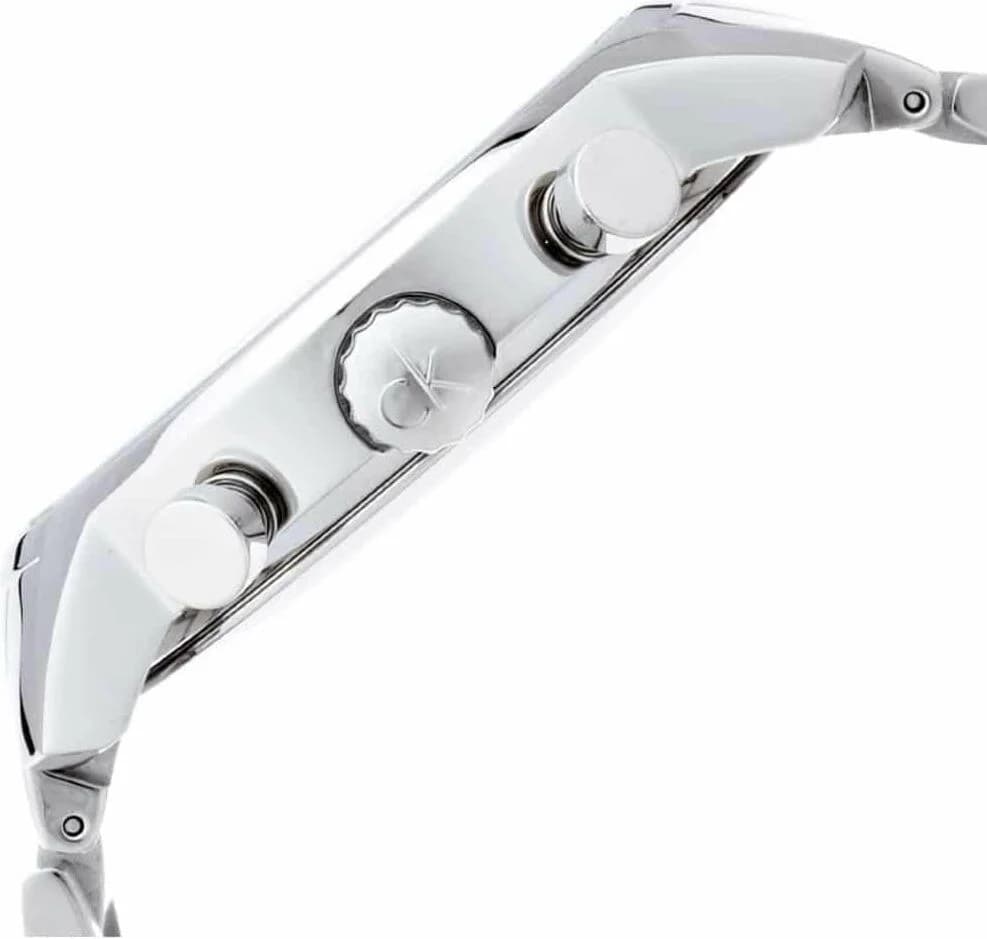Bracelet Calvin Klein K2G2714X en acier inoxydable poli avec maillons satinés, fermoir déployant triple sécurité