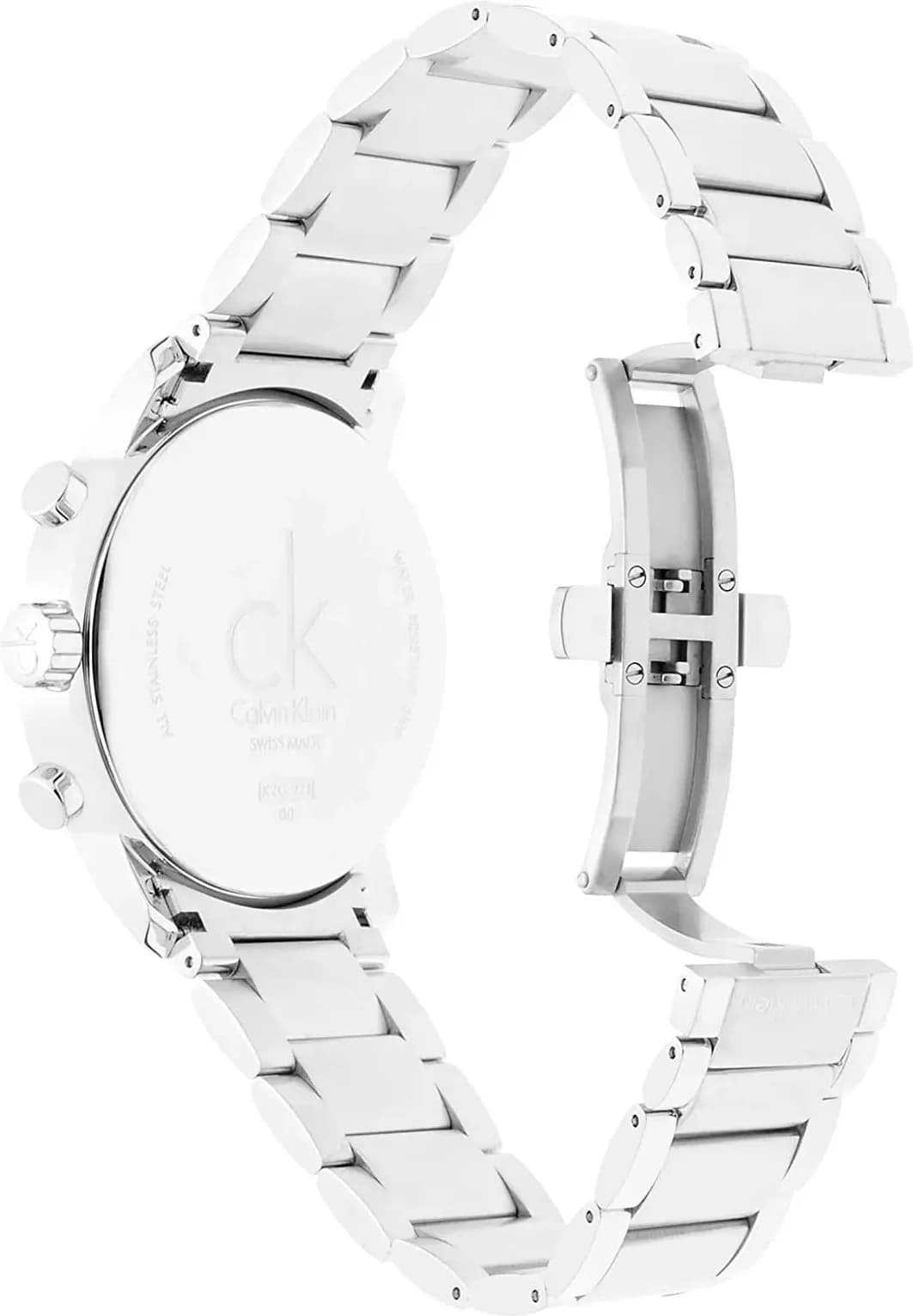 Bracelet Calvin Klein K2G271Z6 en acier inoxydable noir maillé intégré, fermoir déployant signé