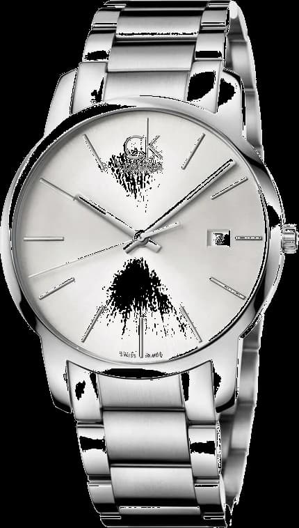 Montre Calvin Klein K2G2G146 avec cadran blanc soleillé et index bâtons, style minimaliste chic