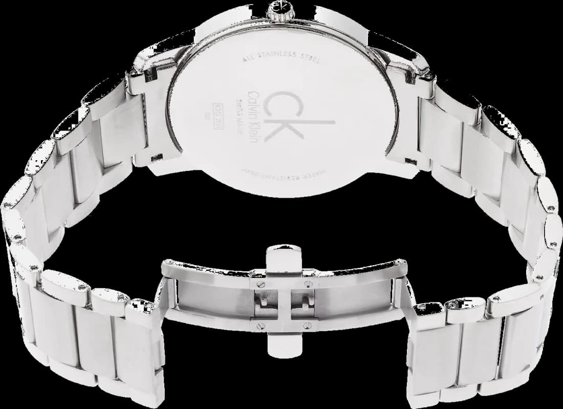 Bracelet Calvin Klein K2G2G146 en acier inoxydable brossé, maillons milanais, fermoir déployant