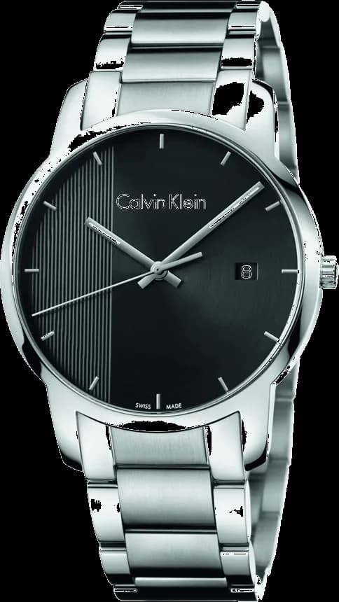 Montre Calvin Klein K2G2G14Y avec cadran noir, acier inoxydable, design minimaliste et élégant