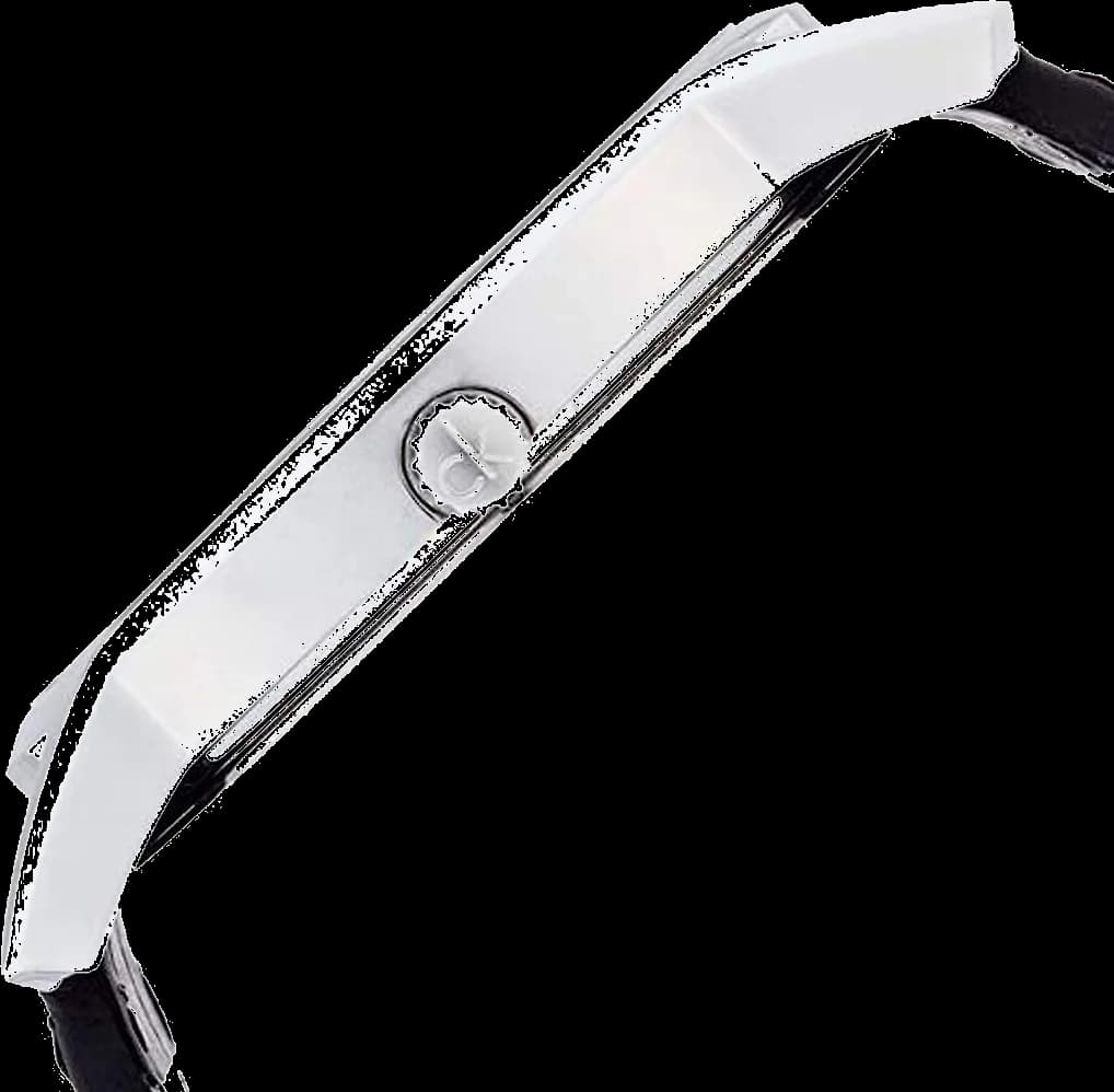 Cadran Calvin Klein K2G2G1C3 noir aux index bâtons et aiguilles fines, design épuré sans complications
