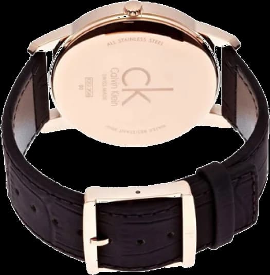 Bracelet Calvin Klein K2G2G6G3 en cuir marron avec surpiqûres contrastantes et boucle ardillon