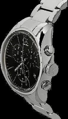 Cadran Calvin Klein K2H27104 avec index bâtons et trois compteurs chronographe, lisibilité parfaite