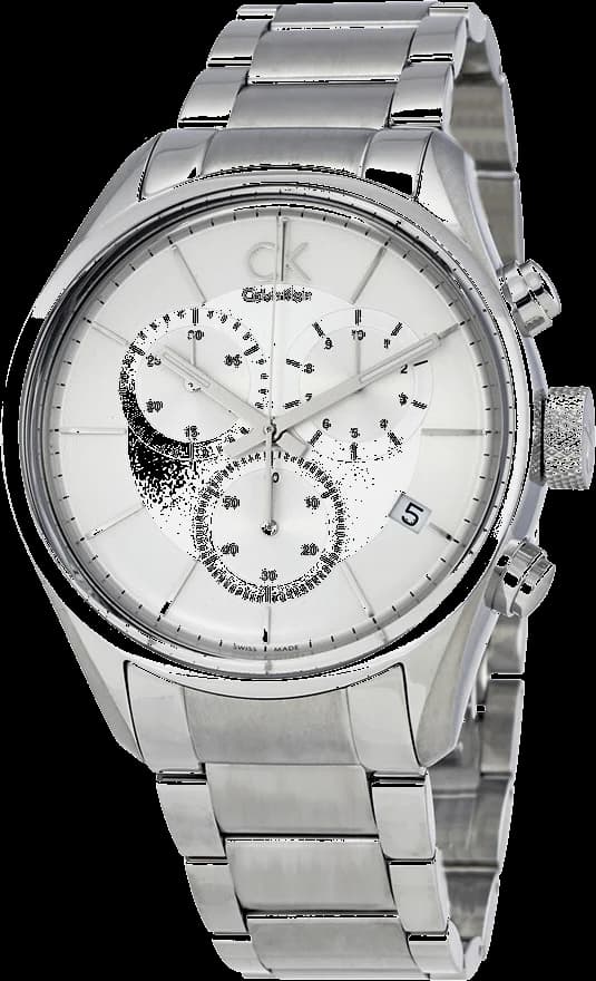 Montre Calvin Klein K2H27126 au cadran noir minimaliste avec index bâtons et aiguilles argentées, style épuré