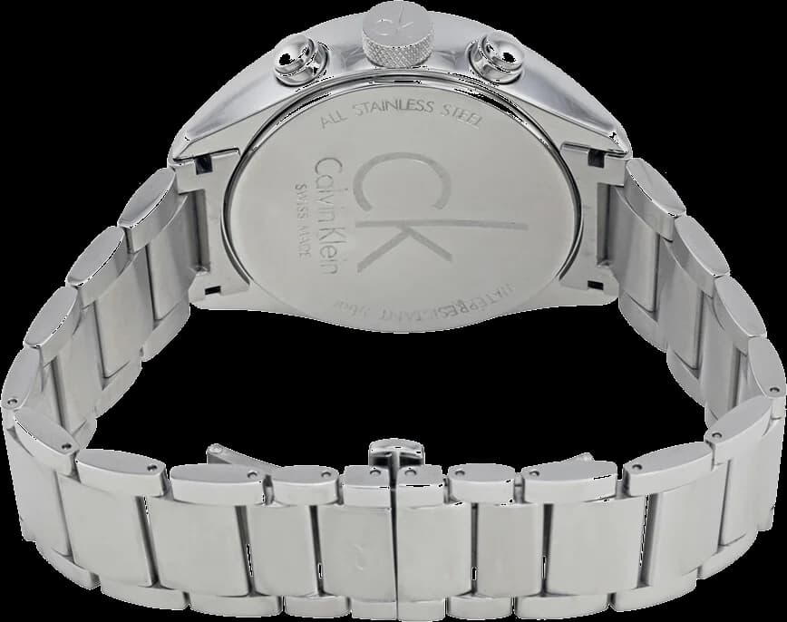 Bracelet Calvin Klein K2H27126 en acier inoxydable brossé avec maillons plats et fermoir déployant double sécurité