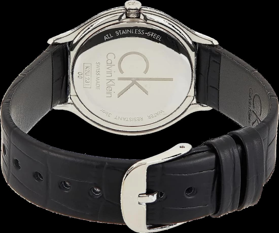 Bracelet Calvin Klein K2U231C1 en cuir noir avec boucle ardillon en acier inoxydable