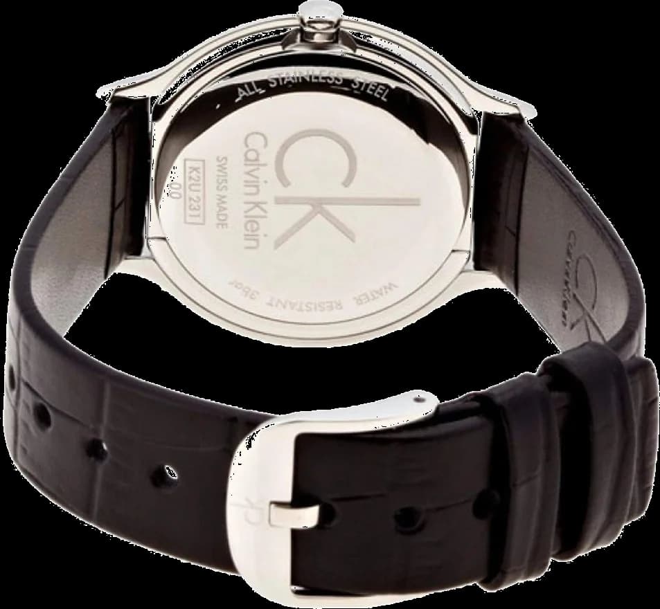 Cadran Calvin Klein K2U231CS avec index bâtons argentés et aiguilles fines