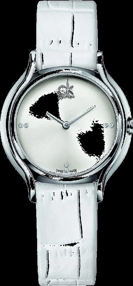 Montre Calvin Klein K2U231KW au cadran blanc pur et aiguilles dorées, style minimaliste chic