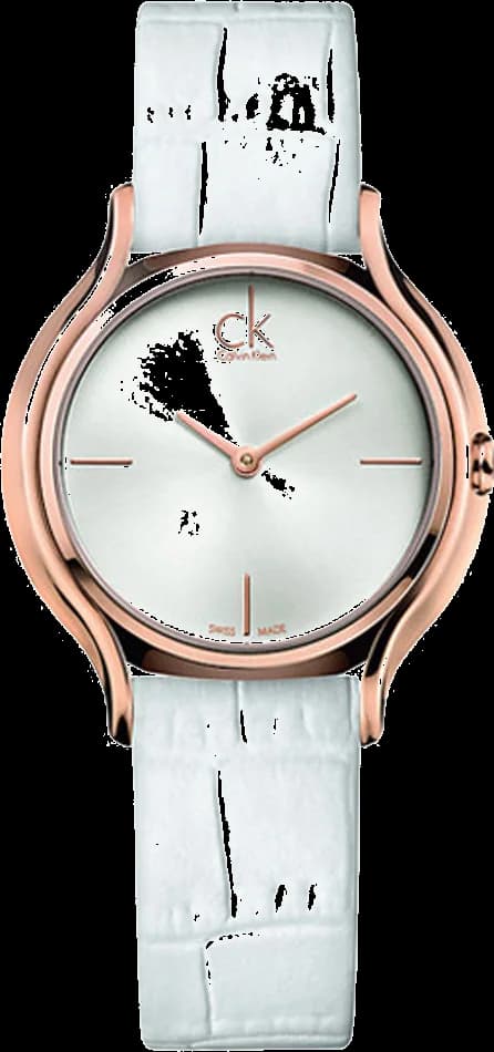 Montre Calvin Klein K2U236KW au cadran doré avec bracelet cuir blanc et style raffiné