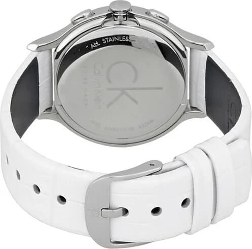 Montre Femme Calvin Klein K2U291L6 Chronomètre Bracelet Cuir Blanc vue 3