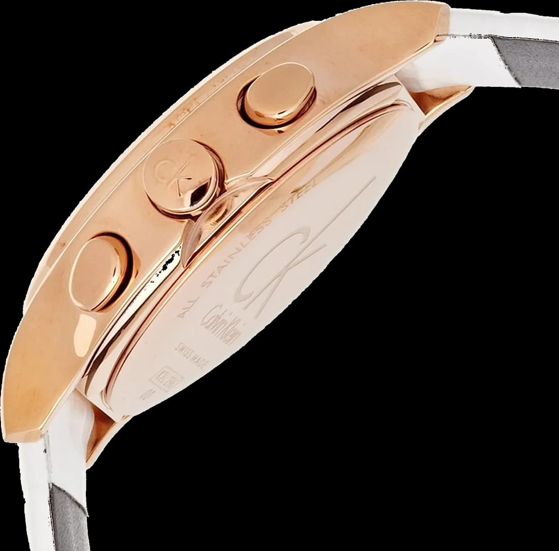 Montre Femme Calvin Klein Skirt K2U296L6 Chronographe Suisse Cuir Blanc vue 2