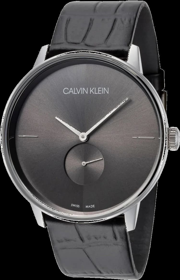 Montre Calvin Klein K2Y211C3 au cadran noir minimaliste, aiguilles argentées et index bâton, style élégant et moderne