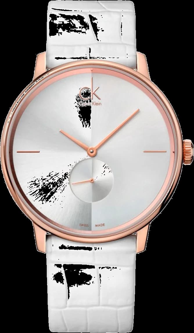 Montre Calvin Klein K2Y216K6 cadran blanc minimaliste aux index bâtons argentés, style épuré et élégant