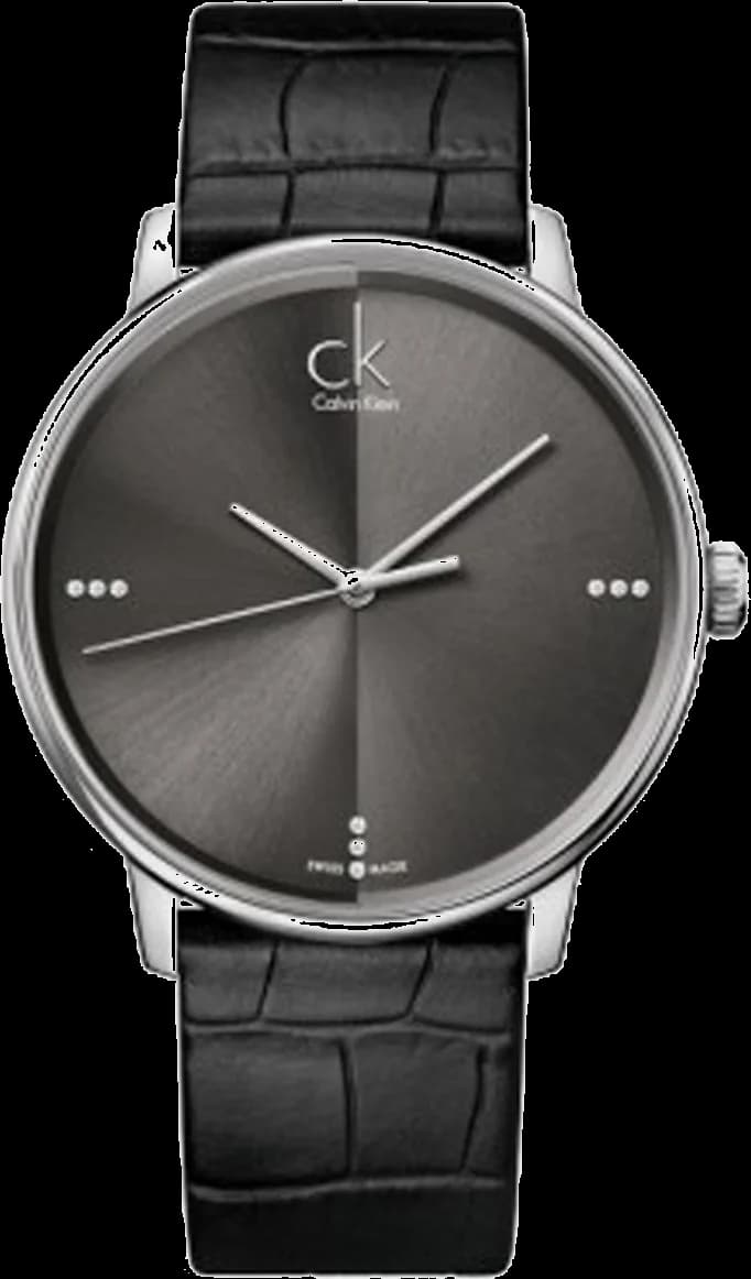 Montre Calvin Klein K2Y2X1CU au cadran noir minimaliste et aiguilles argentées, design épuré chic