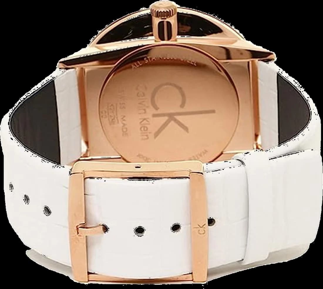 Cadran Calvin Klein K2Y2X6KW blanc à index bâtons et aiguilles fines, design épuré signature Calvin Klein
